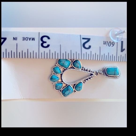 Green Turquoise Earrings - Picture 3 of 3